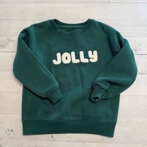 Cat & Jack Toddler kids green Jolly sweatshirt 5T